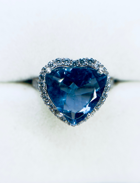 .925 Blue Topaz Adjustable Ring