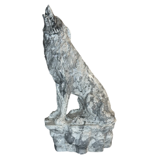 XL Picasso Jasper Wolf Carving