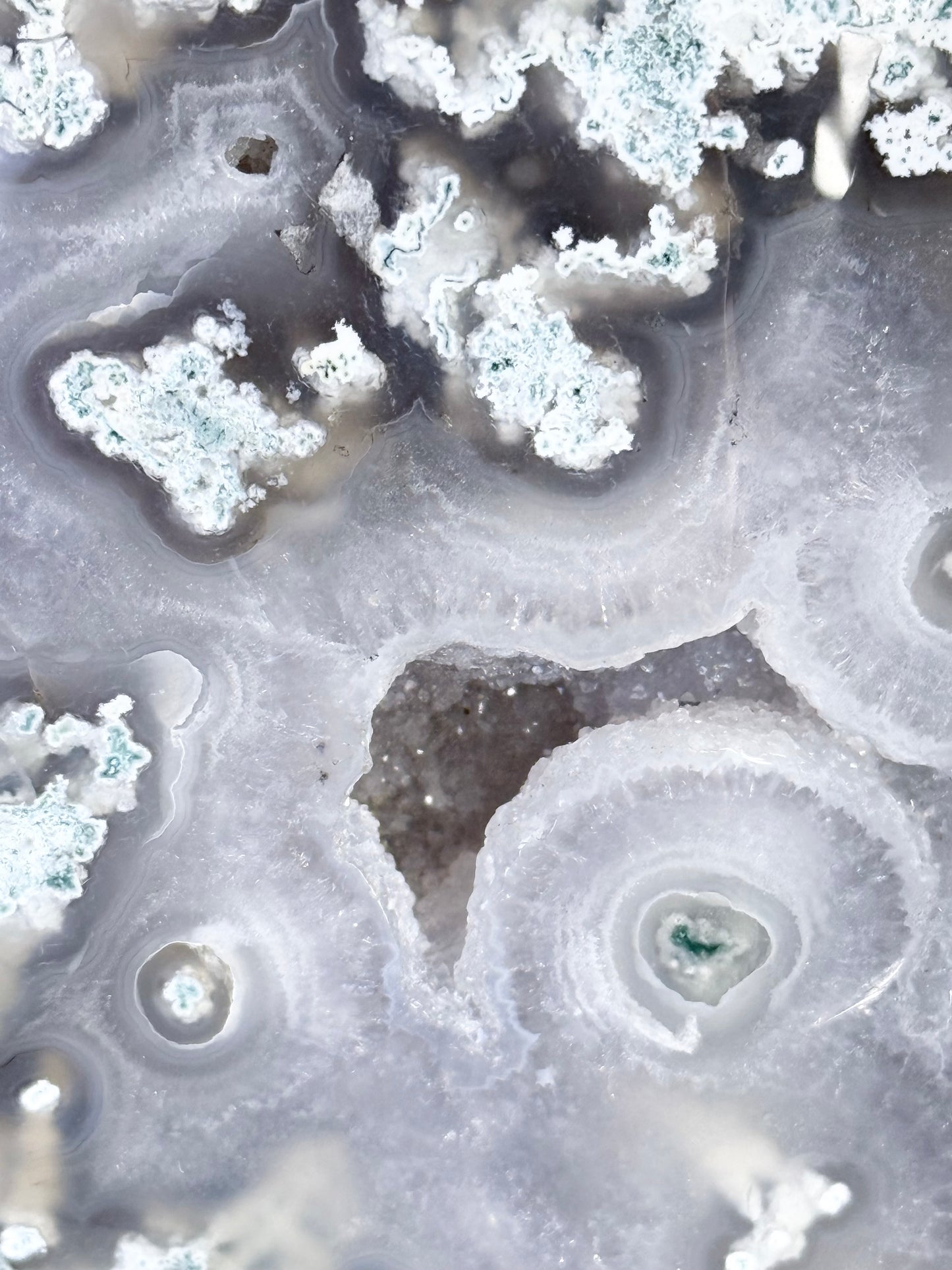 Moss Agate Moon On Stand