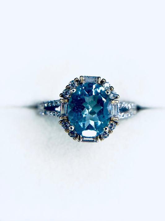 Adjustable .925 Blue Topaz Ring