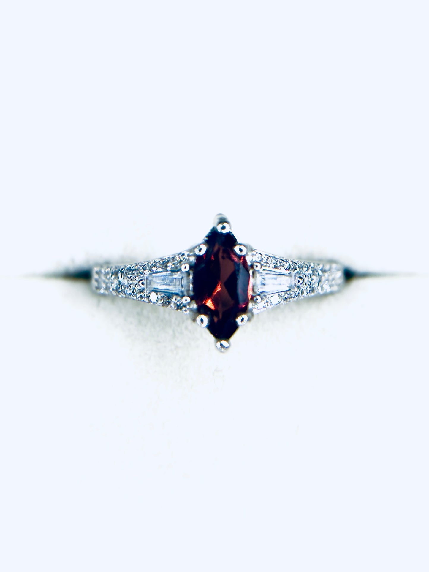 .925 Adjustable Garnet Ring