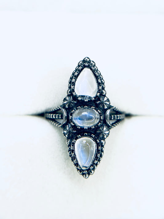 .925 Adjustable Moonstone Ring