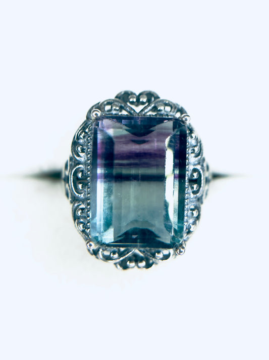 Adjustable .925 Fluorite Ring