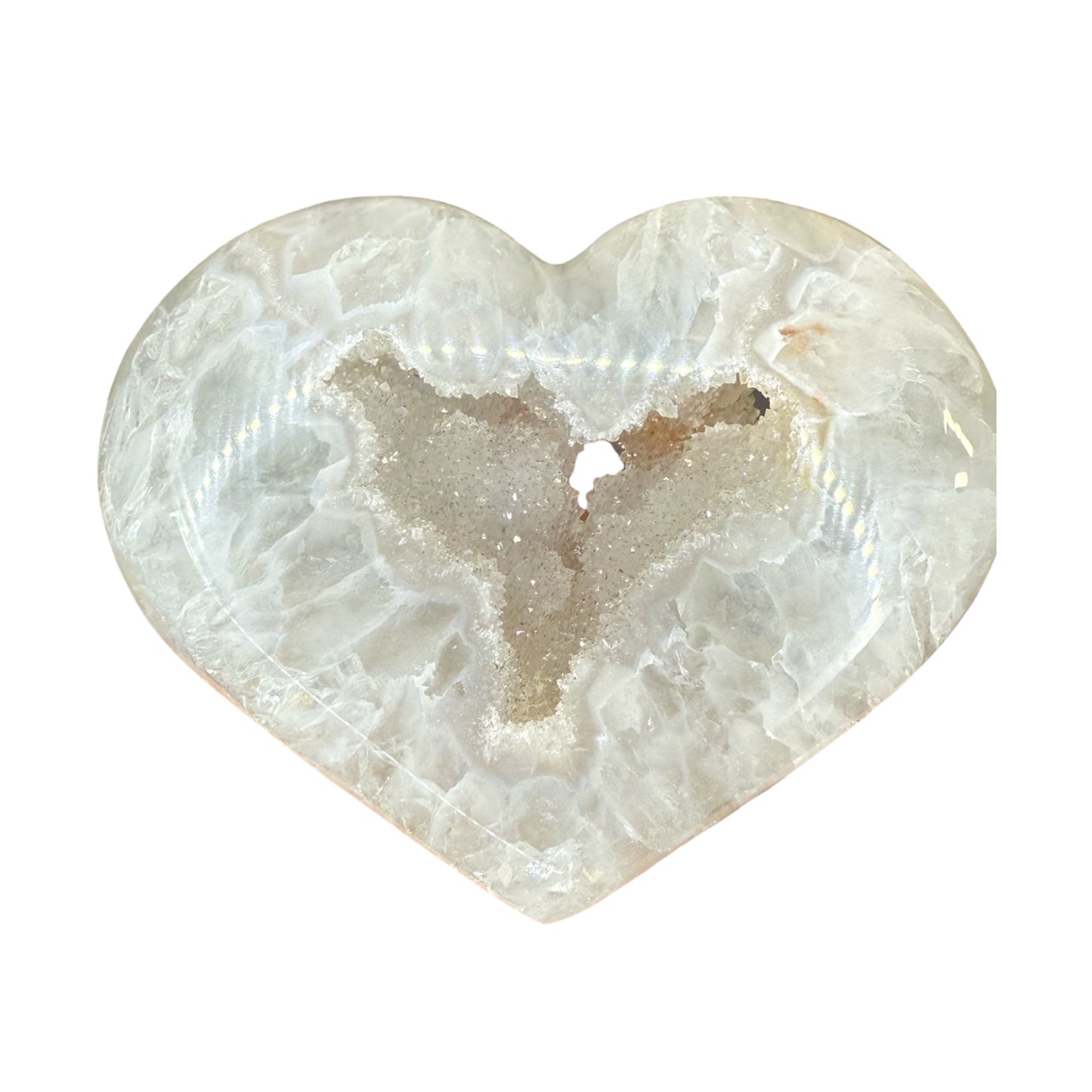 Druzy Agate Heart ( Comes With Stand )