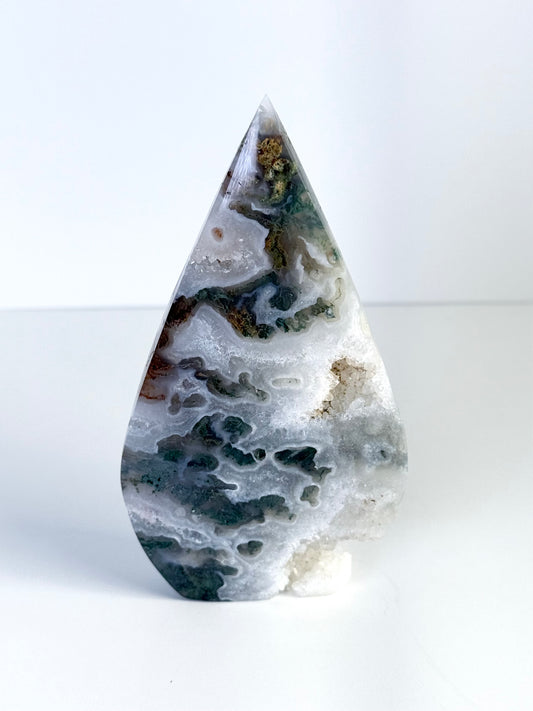 Moss Agate Tear Drop