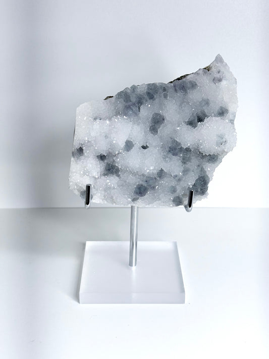 Quartz on Fluorite