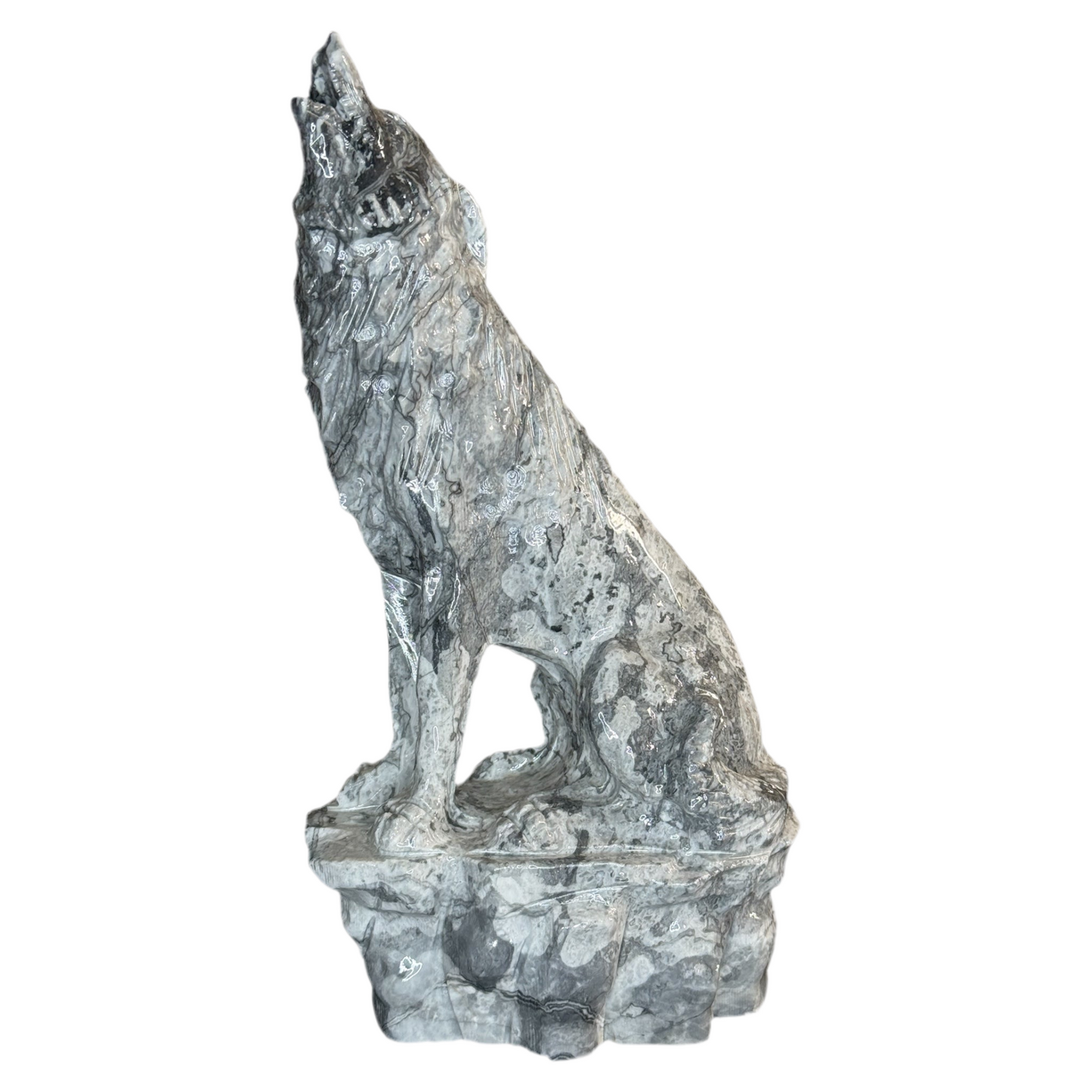 XL Picasso Jasper Wolf Carving