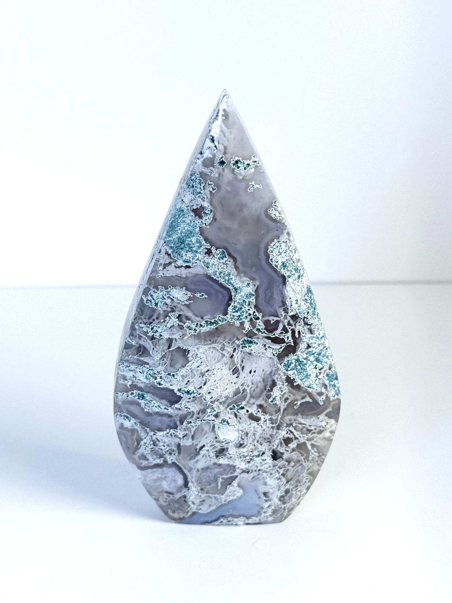 Moss Agate Tear Drop