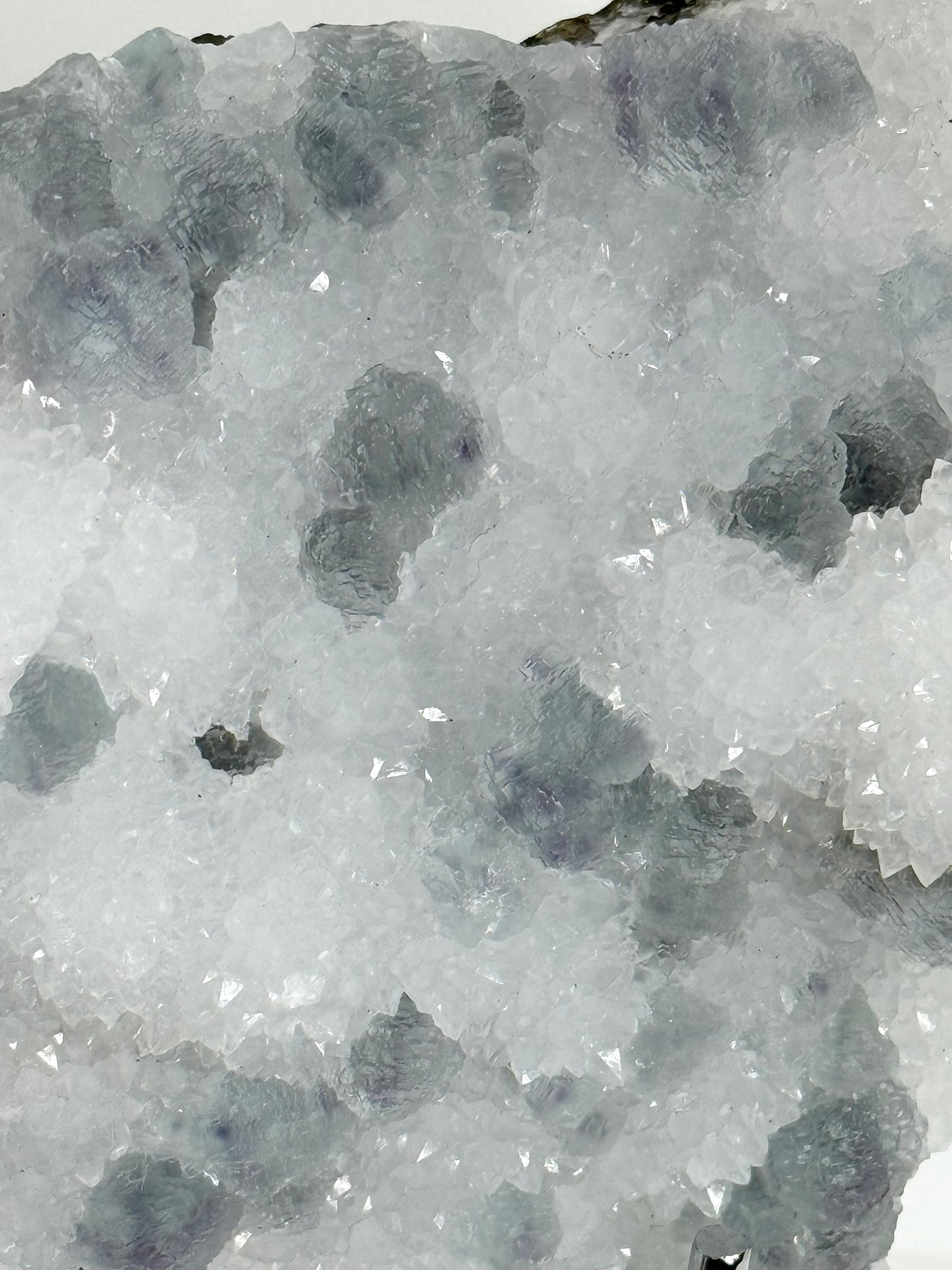 Quartz on Fluorite