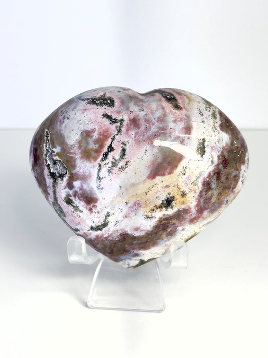 Pink Sea Jasper Heart