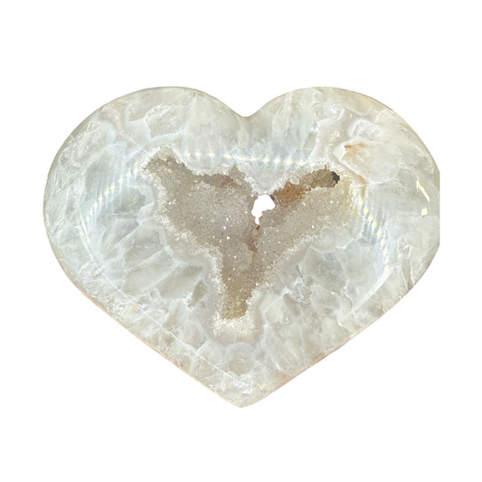 Druzy Agate Heart ( Comes With Stand )
